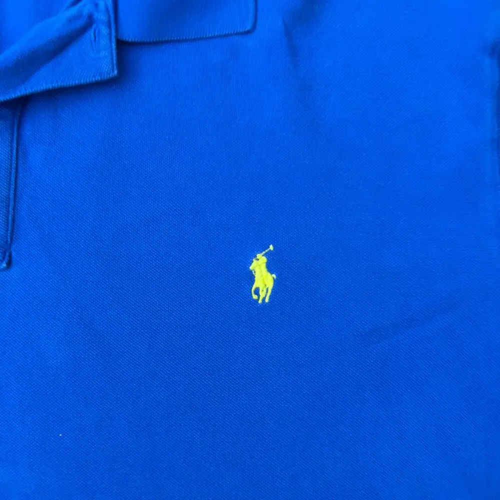 Y2K Polo Ralph Lauren Royal Blue Chartreuse Logo Short Sleeve Polo Shirt 3XLT
